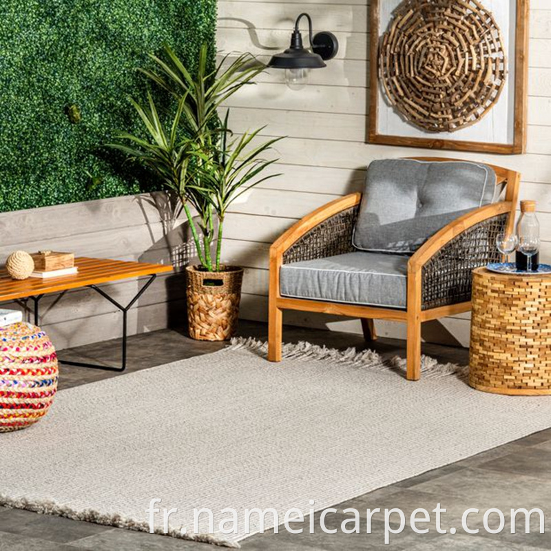 Polypropylene Braided Woven Indoor Outdoor Carpet Rug Floor Mats With Tassels 36